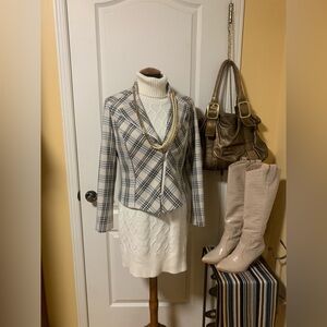 Tristan Plaid Blazer moto style jacket blazer